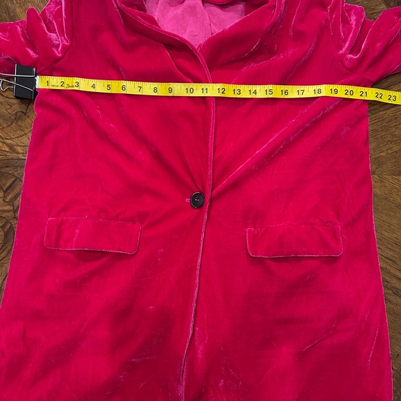 Endless Rose Pink Velvet Blazer Jacket Women’s M Soft Stretch Shawl Collar - Picture 12 of 12